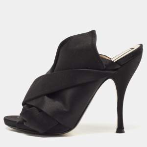 N°21 Black Satin Ronny Pleated Mules Size 41