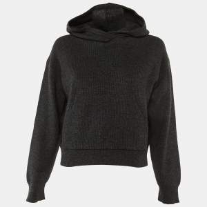 Nanushka Black Wool Blend Hooded Sweater XS