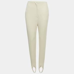Pre Owned Nanushka Cream Jersey Darby Stirrup Leggings XS 