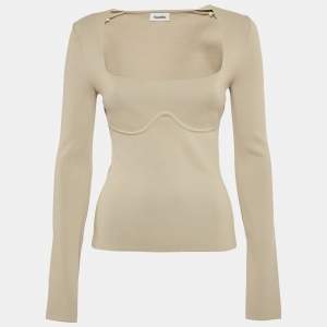 مملوكة مسبقًا نانوشكا توب ميو من نسيج مطاطي رمادي صغير