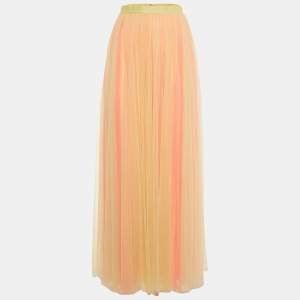 Needle & Thread Yellow/Pink Two Tone Tulle Maxi Skirt S