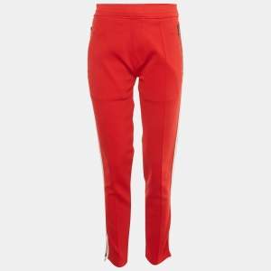 Pre Owned Neil Barrett Red Jersey Super Skinny Fit Track Pants S