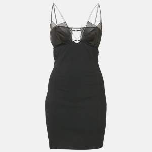 Nensi Dojaka Black Crepe Sleeveless Mini Dress S