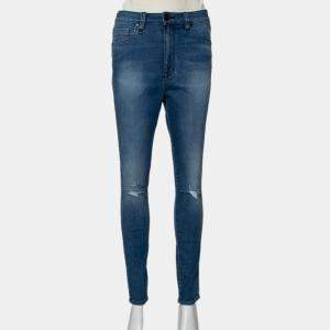 Neuw Blue Denim High Waist Skinny Distressed Marilyn Jeans M