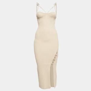 Nicholas Beige Rib Knit Cage Rings Jules Dress S