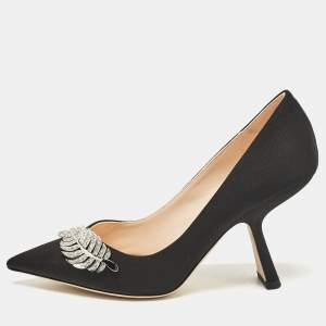 Nicholas Kirkwood Black Grosgrain Monstera Pumps Size 40