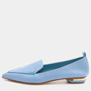 Nicholas Kirkwood Blue Leather Beya Loafers Size 36.5