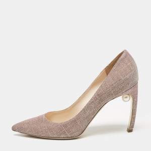 Nicholas Kirkwood Gold Rose Lurex Fabric Pearl Embellished Pumps Size 41