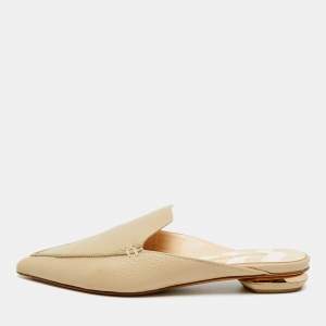 مملو�كة مسبقًا Nicholas Kirkwood Beya Size 38 Leather Pointed Toe Flat Mules