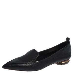 Nicholas Kirkwood Black Leather Beya Loafers Size 37