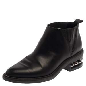 Nicholas Kirkwood Black leather Suzi Studded Ankle Boots Size 39