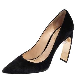 Nicholas Kirkwood Black Suede Maeva Pointed Toe Pumps Size 37