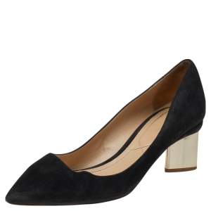 Nicholas Kirkwood Black Suede Prism Block Heel Pumps Size 41