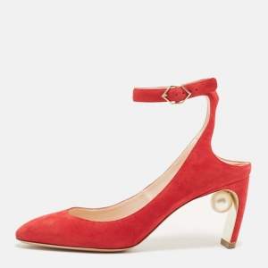 Nicholas Kirkwood Red Suede Maeva Pumps Size 40