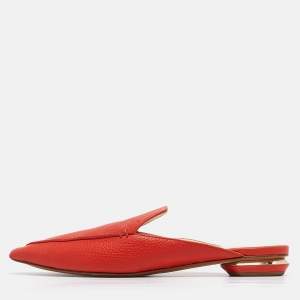 Nicholas Kirkwood Red Leather Beya Pointed Toe Mules Size 41