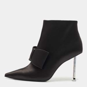 Nicoli Black Satin Jarvis Booties Size 38