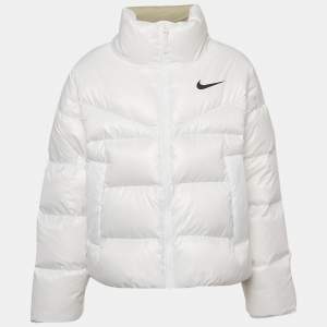 Nike White Synthetic Down-Fill Puffer Jacket M