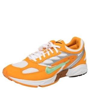 Nike White/Orange Leather And Mesh Air Ghost Racer Size 45