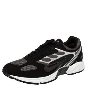 Nike Air Grey/Black Leather And Mesh Ghost Racer Sneakers Size 46