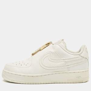 Nike White Leather Air Force 1 Lxx low Lace Up Sneakers Size 37.5