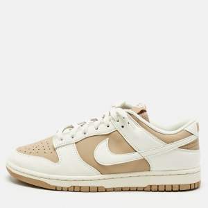 Nike Beige/White Faux Leather Dunk Low Next Nature Beige Sail Sneakers Size 41