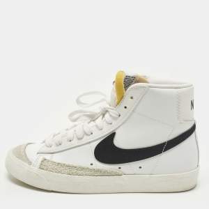 مملوكة مسبقًا Nike Blazer Mid sacai Size 38 White Leather and Suede High Top Sneakers