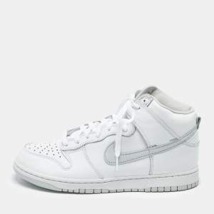 مملوكة مسبقًا Nike Dunk High Size 43 White Leather High Top Sneakers