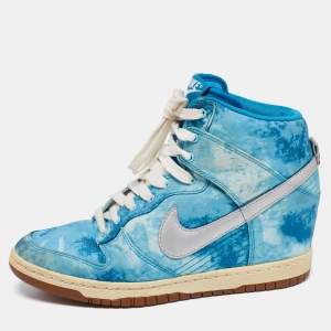 Nike Multicolor Canvas SB Dunk High Top Sneakers Size 39
