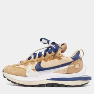 Nike x Sacai Multicolor Leather and Fabric Vaporwaffle Sesame Blue Void Sneakers Size 38