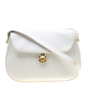 Nina Ricci White Leather Flap Shoulder Bag