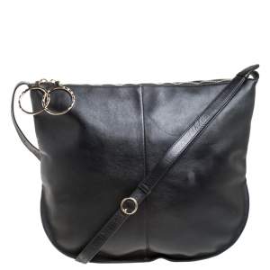 Nina Ricci Black Leather Large Kuti Hobo with Purse