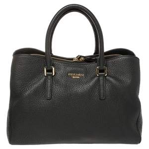 Nina Ricci Black Leather Zipped Tote 