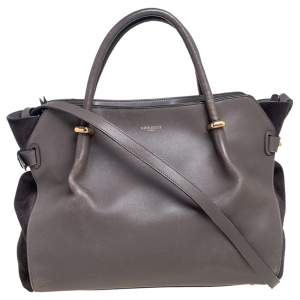 Nina Ricci Grey Leather and Suede Medium Marche Tote