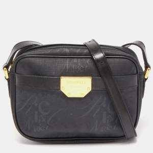 Nina Ricci Black Printed Coated Canvas Logo Shoulder Bag