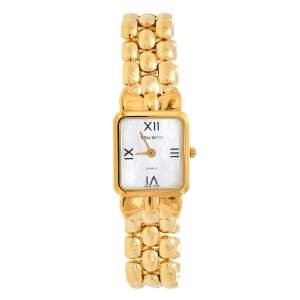 Pre Owned Nina Ricci Mother of Pearl Gold Plated Stainless Steel D950 Women's Wristwatch 18 mm