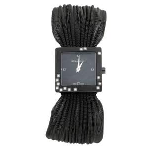 Pre Owned Nina Ricci Black PVD Coated Stainless Steel Diamonds NO19.92 Women's Wristwatch 24 mm
