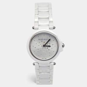 Nina Ricci  White High-Tech Ceramic Stainless Steel NO68005SM Women's Wristwatch 36.50 mm