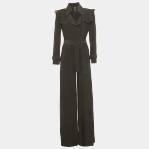 Pre Owned Norma Kamali Black Jersey Wide Leg Jumpsuit S