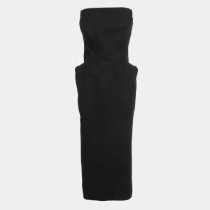 Pre Owned Nué Black Crepe Structured Strapless Allegra Dress M