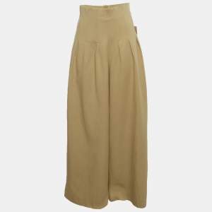 Pre Owned Oddmuse Dry Sage Gabardine Mix Cinched High Waist Trousers XS