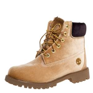 Off White x Timberland Brown Velvet Icon 6 Inch Premium Boots Size 41
