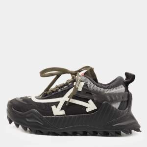 Pre Owned Off-White Black Mesh and Leather Odsy 1000 Low Top  Sneakers Size 40
