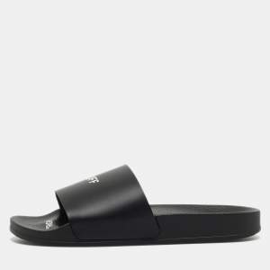 Off-White Black Rubber Logo Slides Size 38