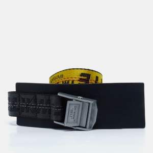 Off-White Yellow/Black Nylon and Leather Classic Industrial Belt 200 CM