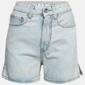 Off-White Blue Denim Diag Straight Shorts S