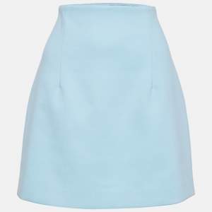 Off-White Blue Crepe Mini Skirt M