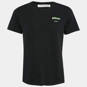 Off-White Black Princess Print Cotton T-Shirt L