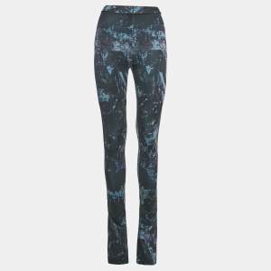 Off-White Black Abstract Print Jersey Flared Leggings S