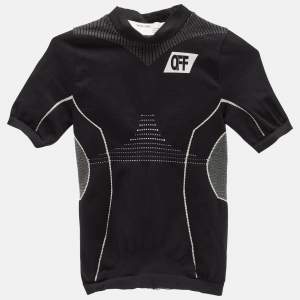 Off-White Black Jersey High Neck Athletic T-Shirt S