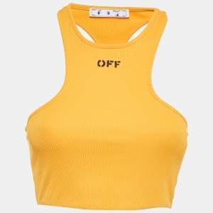 Off-White Orange Basic Lux Rowing Crop Tank Top S